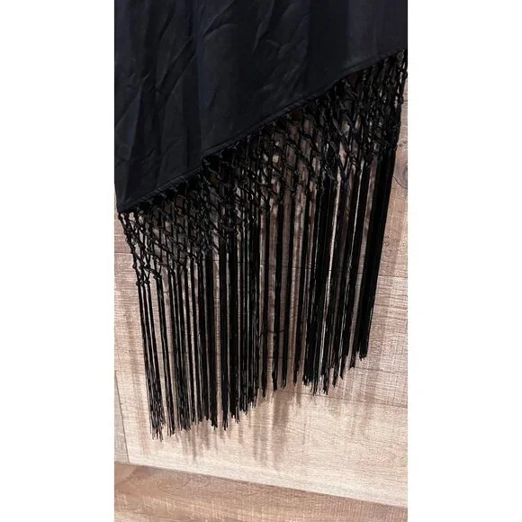 RAILS TAMARA black fringe asymmetrical DRESS size M NWOT - Picture 11 of 12